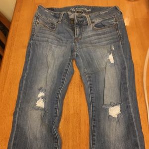 American Eagle distressed crop pants